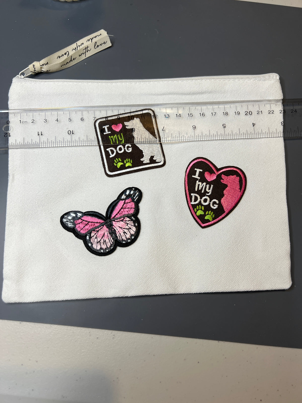 Canvas pouch - I love my dog